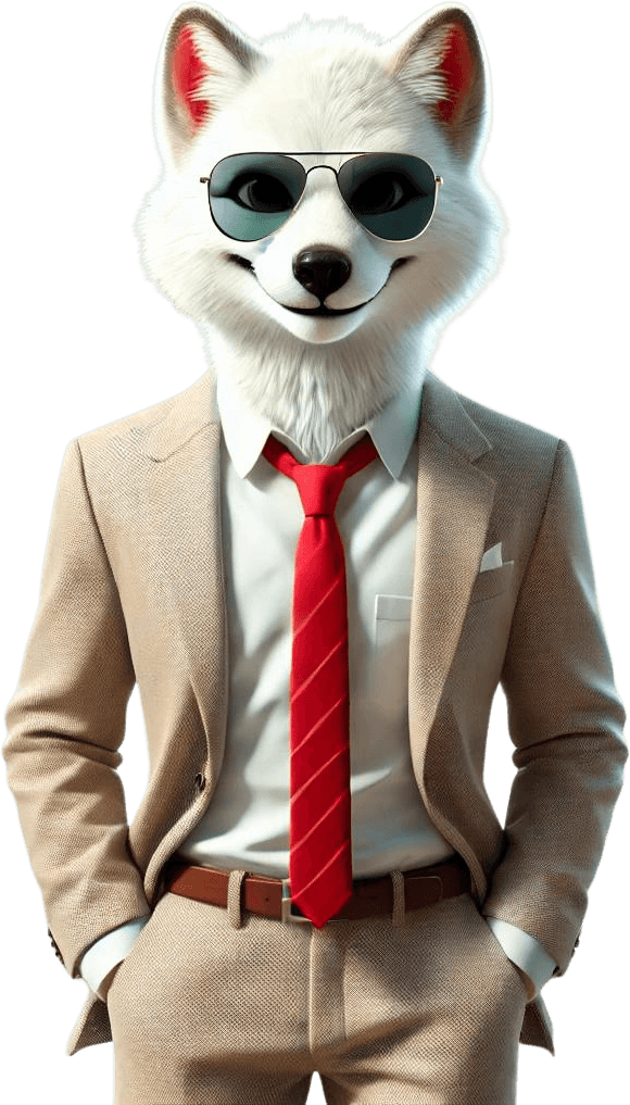 Ein Fuchs im Anzug steht für clevere Unterstützung beim Haus verkaufen ohne Makler in Frankfurt.