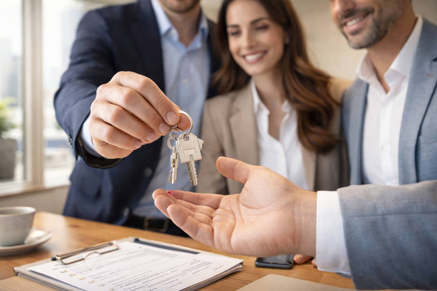 Digitale Maklerdienstleistung mit Interessentenprüfung bei Schlüsselübergabe nach qualifizierten Immobilienanfragen