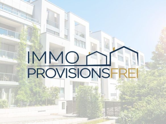 Immo Provisionsfrei Logo vor modernem Wohngebäude – Placeholder Bild für Immobilien ohne Makler