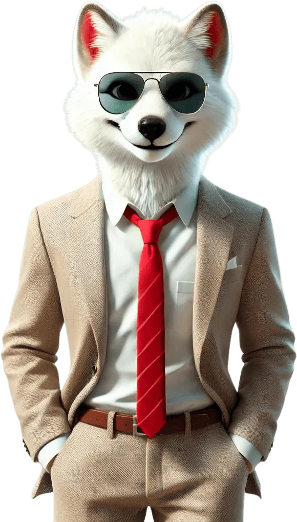 Ein Fuchs im Anzug steht für clevere Unterstützung beim Haus verkaufen ohne Makler in Frankfurt.